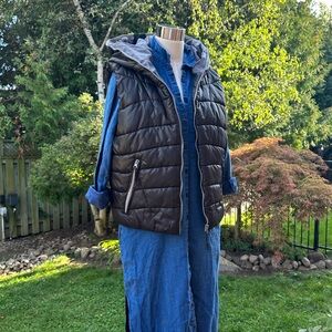 Trendy Korean Streetwear Oversized Black Puffer Vest Seoul Fashion - Size S